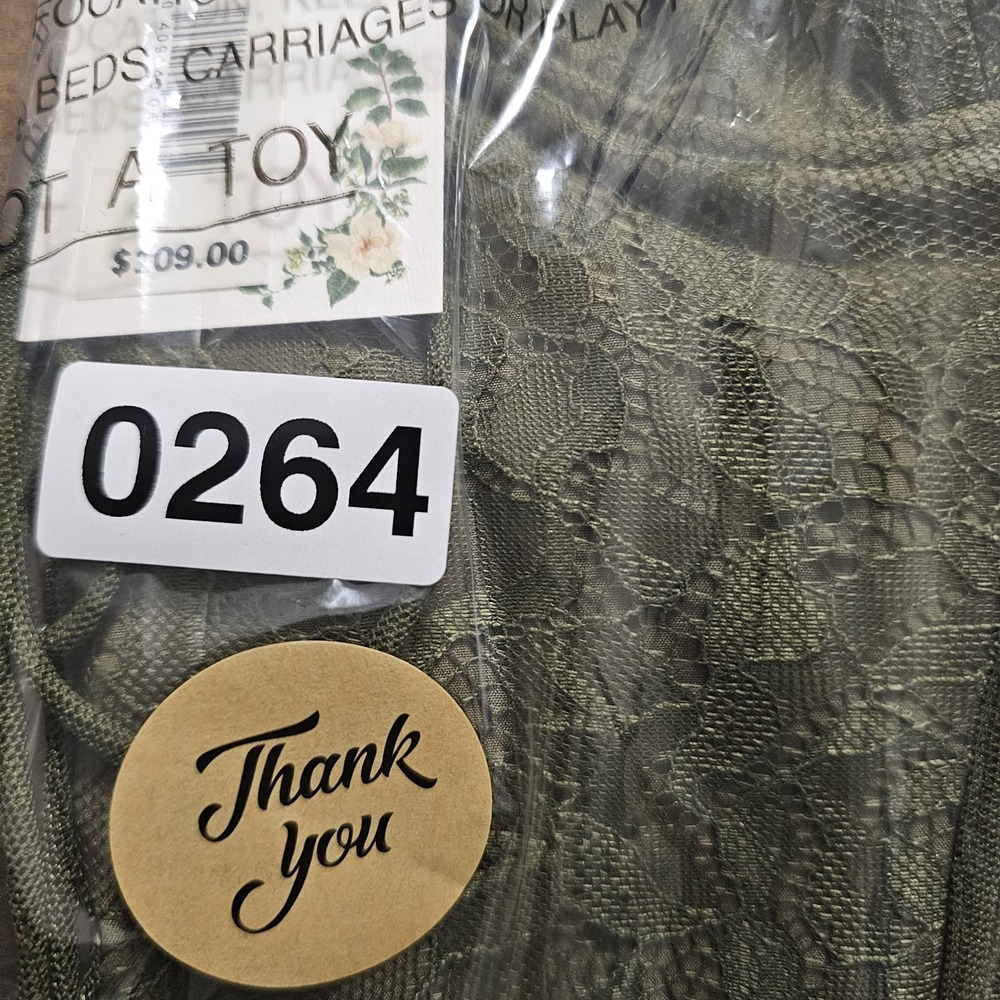 Chelsea&Violet Womens Top Size 4 Olive Green Sweetheart Lace Long Sleeve New 264 - Picture 9 of 9